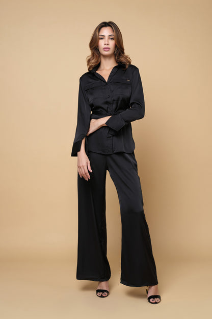 Power Play Silk Pants - Black