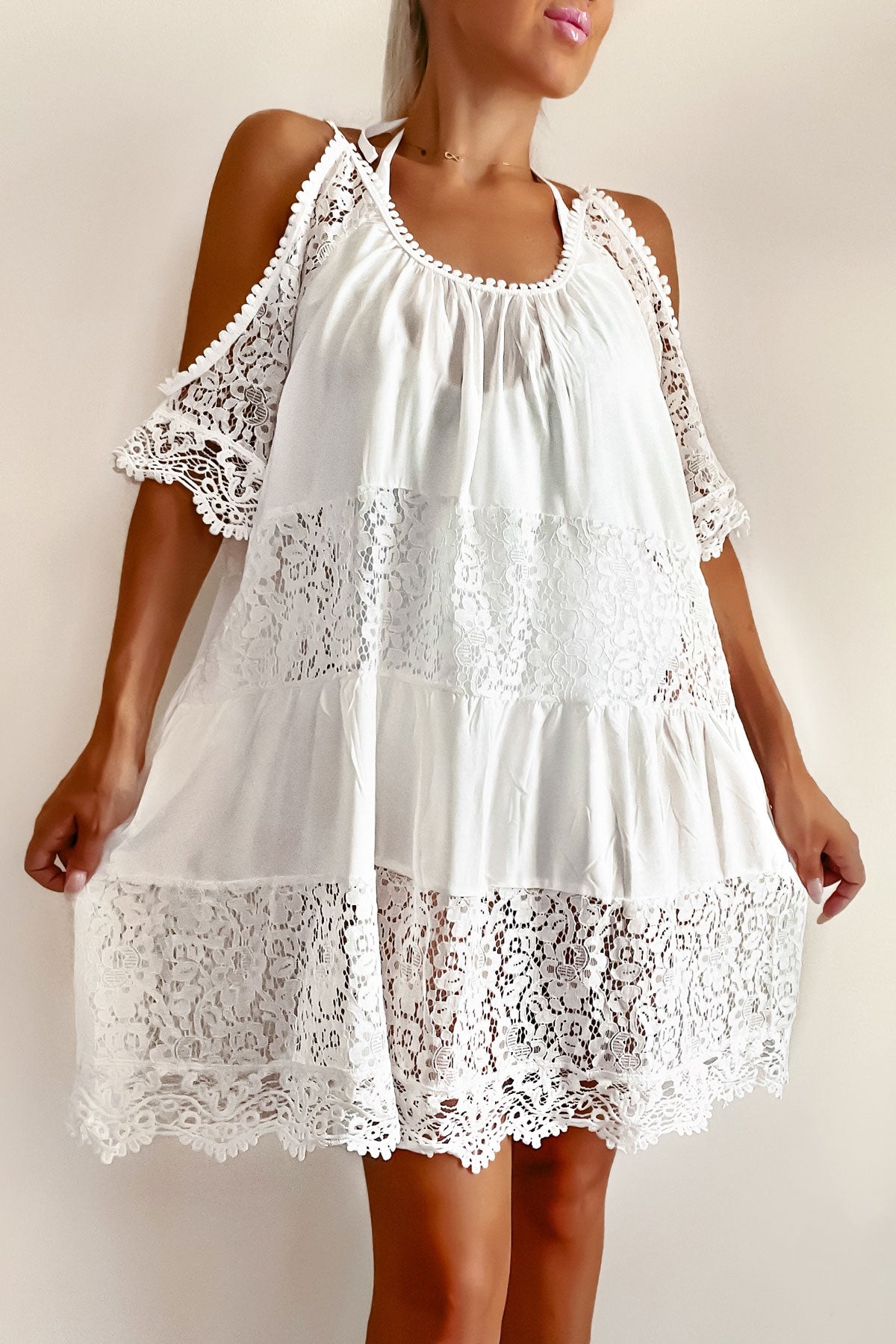 Lulu Short White Beach Dress ANITAS