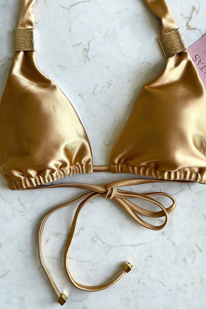 Watch Me Bikini Top - Gold